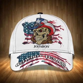Personalized Skull Cowboy Texas Hat for Man, Husband Custom Name Texas Cap Hat - Thegiftio UK