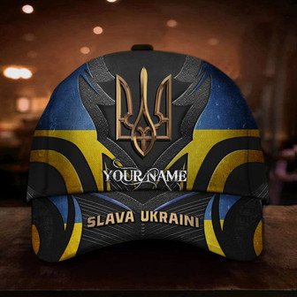 Personalized Stand With Ukraine Slava Ukraini Hat Ukraine Flag Merch Baseball Cap Hat - Thegiftio UK