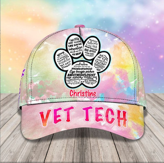 Personalized Vet Tech Baseball Cap for Female Vet Tech for Pet, Vet Tech Hat - Thegiftio UK