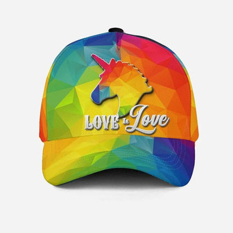Pride Baseball Cap Abstract LGBT Unicorn Love Is Love Printing Baseball Cap Hat, Pride Cap Hat - Thegiftio