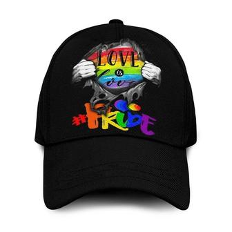 Pride Baseball Cap For Lesbian Gaymer, Black Lgbt Baseball Cap Hat Love Is Love, Gift For Lesbian Hat - Thegiftio UK