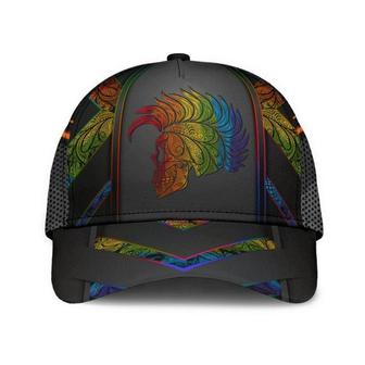 Pride Cap For Lesbian, Gaymer Gifts, Skull Warrior Rainbow Lgbt Printing Baseball Cap Hat - Thegiftio UK