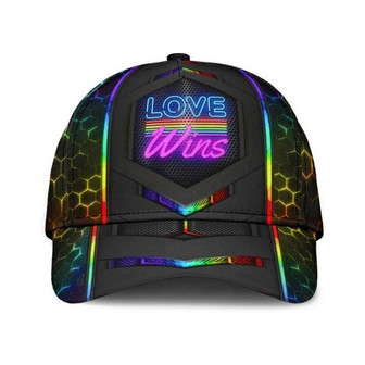 Pride Cap LGBT Love Wins Neon Printing Baseball Cap Hat, Pride Accessories, Gay Gifts Hat - Thegiftio