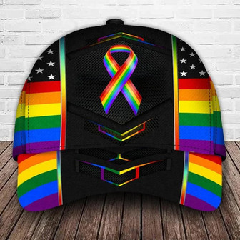 Pride Classic Cap, Being Yourself Ribbon Awareness LGBT Printed Baseball Cap Hat, Lgbt Gifts Hat - Thegiftio UK