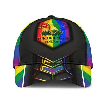 Pride Lgbt Cap For Gay Man, Around And Find Out Printing Baseball Cap Hat, Rainbow Cap Hat - Thegiftio UK