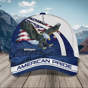 Custom Eagle American Pride Classic Cap Navy Eagle Hat for Him Hat - Thegiftio