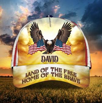 Custom Eagle USA Flag Cap, USA Land Of The Free, Home Of The Brave Hat for Man Hat - Thegiftio UK