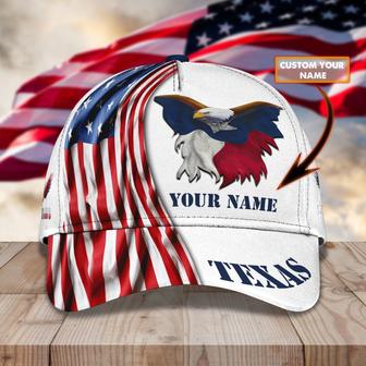 Custom All Over Print Texas Roots Cap Hat, Eagle Texas Classic Cap, Baseball Texas Caps Hat - Thegiftio UK