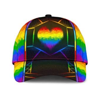LGBT Cap, Beautiful Lgbt Rainbow Heart Polygon Printing Baseball Cap Hat, Pride Accessories Hat - Thegiftio
