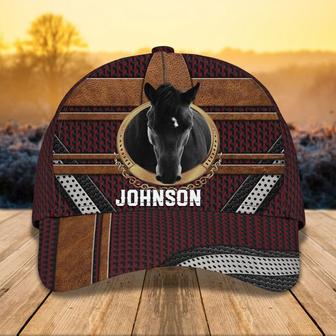 Personalized Black Horse Baseball Cap for Farmer, Black Horse Hat for Him Horse Lovers Hat - Thegiftio UK