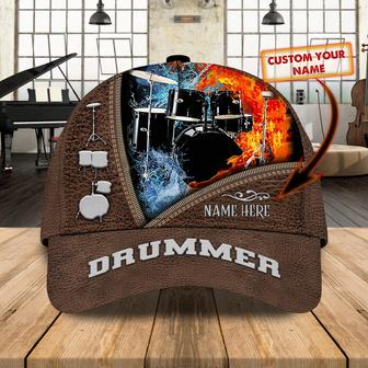 Personalized Drum Baseball Cap For Man And Woman, Birthday Present To Drummer, Drummer Summer Cap Hat - Thegiftio UK