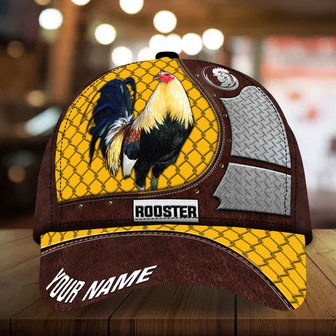 Personalized All Over Print Premium Metal Rooster Cap Multicolor Chicken Cap Hat - Thegiftio