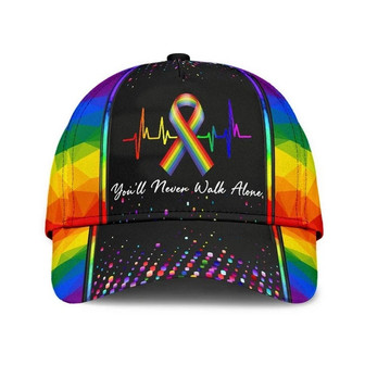 Pride Cap For Gay Friend, Gift For Lesbian Friends, Lgbt Printing Baseball Cap Hat You'll Never Walk Alone Hat - Thegiftio