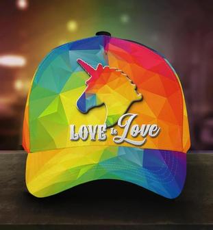 Pride Cap Lgbt Unicorn Love Is Love Lgbt Printing Baseball Cap Hat, Pride Accessories Hat - Thegiftio UK