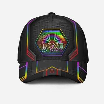 Retro LGBT Pride Classic Cap, Love Is Love Printing Baseball Cap Hat, Gay Pride Accessories Hat - Thegiftio