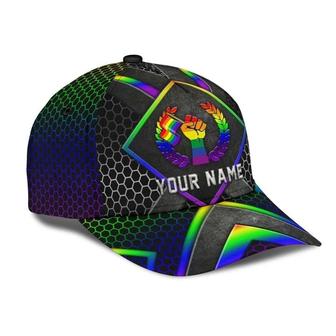 Customized With Name Pride Baseball Cap, Stop Hating LGBT Printing Baseball Cap Hat, Lesbian Gifts Hat - Thegiftio