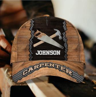 Personalized Carpenter Tool Baseball Cap for Carpenter, Hammer and Saw Carpenter Hat for Him Hat