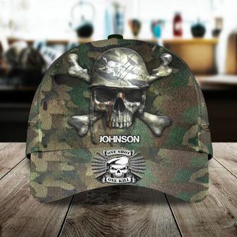 Personalized Skull Army All Over Printed Hat Army Dad Cap Hat - Thegiftio