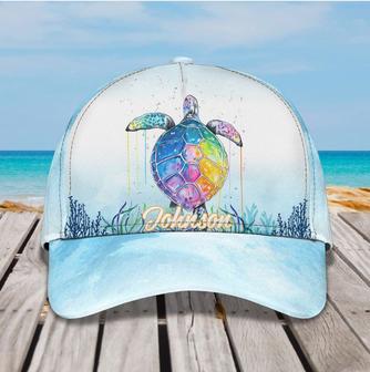 Personalized Summer Sea Turtle Baseball Cap for Boyfriend, Beach Turtle Hat for Summer Holiday Hat - Thegiftio