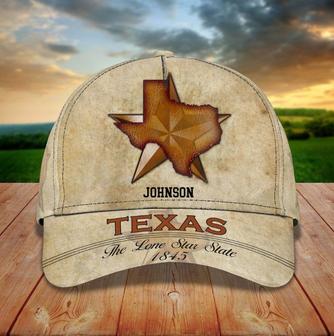 Personalized Texas Map Vintage Classic Cap for Texas Human, Texas Hat for Man Hat - Thegiftio