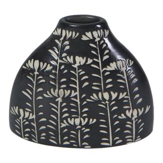 Black Fishtail Carved Ceramic Vase For Home Decor, Modern Abstraction Decorative Vases Minimalist  | Rusticozy