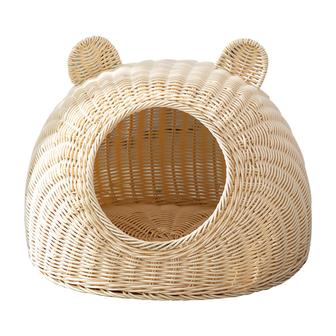 Cat Wicker Basket Bed Home For Pet Wicker Cat House For Living Room | Rusticozy