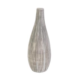 Ceramic Carved Vase Boho Home Decor, Textured Bud Fluted Vase, Living Room Decor, Small | Rusticozy