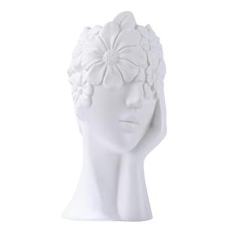 White Ceramic Head Vase Decorative Vase For Living Room Bedroom Office | Rusticozy