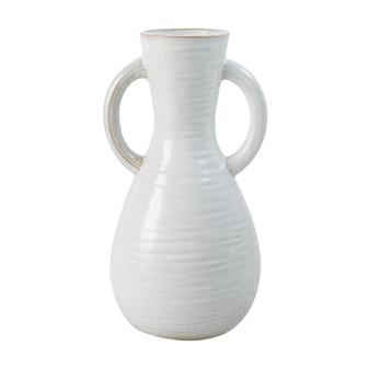White Ceramic Jug Vase Double Handle Vase for Living Room Vase Rustic Home Decor | Rusticozy