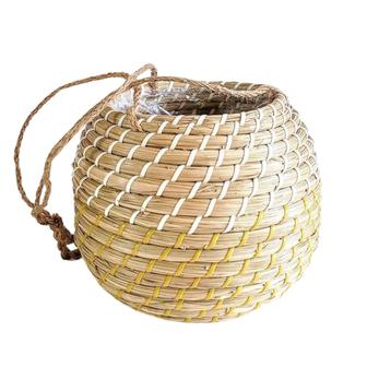 Flower Wicker Rattan Basket Seagrass Hanging Plant Basket Indoor Planter Home Pantry Decor Gift For Him | Rusticozy