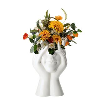 Girl Head Ceramic Vase, Modern Sculpture, Decorative Vase, Home Decor, 8 Inch | Rusticozy