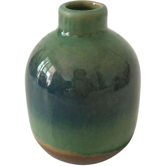 Green Antique Ceramic Vase Living Room Boho Farmhouse Decor | Rusticozy