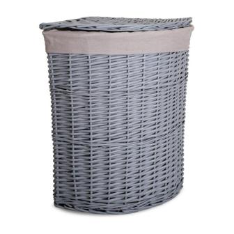 Lidded Grey Wicker Storage Basket With Lid Seagrass Laundry Lidded Basket Home Decor | Rusticozy