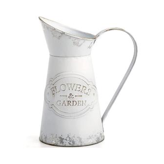 Metal Milk Jug Vase, French Style Vintage Decor, Rustic Shabby Chic Home Wedding Decor | Rusticozy
