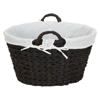 Natural Round Wicker Laundry Basket Hamper With Liner Product Household Essentials | Rusticozy