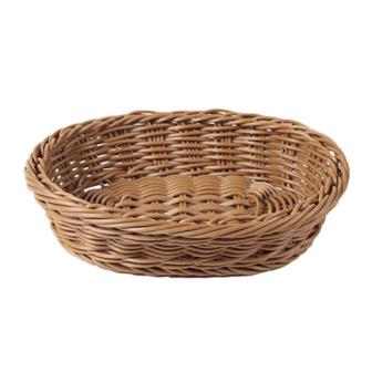 Oval Hand Woven Plastic Wicker Rattan Basket Storage Basket Fruit Snacks Desktop Organization | Rusticozy