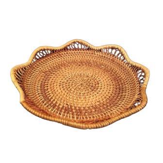 Pantry Baskets Wicker – Handmade Wavy Flower Wicker Basket for Storage and Home Decor | Rusticozy UK