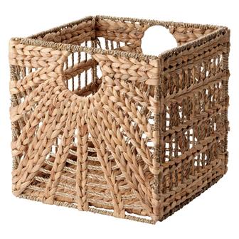 Large Square Water Hyacinth Mix Seagrass Storage Cube Basket Laundry Home Decor Storage Bin | Rusticozy