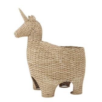 Wicker Unicorn Storage Basket Woven Rattan Animal Shaped Basket Boho Home Decor | Rusticozy