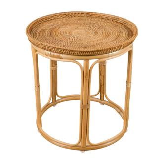 Wicker Basket Coffee Table Rattan Round Modern Coffee Table Minimalist Living Room Furniture | Rusticozy