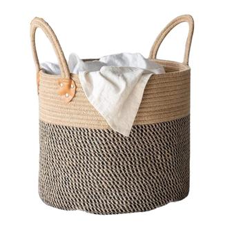 Wicker Basket For Blankets Woven Laundry Basket With Handles Storage Baskets | Rusticozy