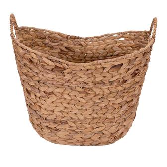 Wicker Hyacinth Basket With Handles Basket Seagrass Waste Basket Boho Farmhouse Home Decor | Rusticozy