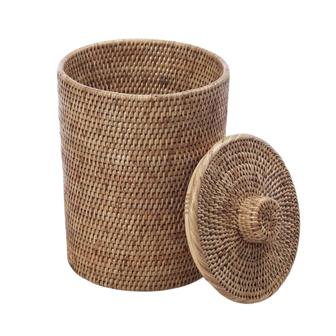 Brown Large Seagrass Wicker Basket With Lid Seagrass Lidded Basket Boho Home Decor | Rusticozy