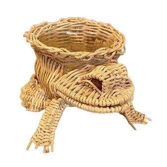Frog Wicker Basket Vintage Wicker Frog Planter Rustic Home Decor | Rusticozy