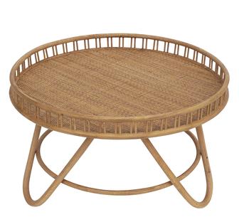 Wicker Basket Tables Round Rattan Coffee Table Center Table for Living Room | Rusticozy