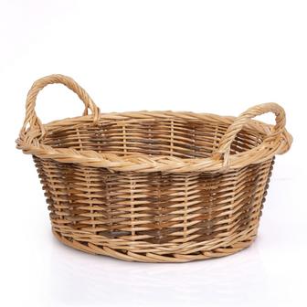 Wicker Easter Basket Hamper with Handle Gift Boho Farmhouse Decor | Rusticozy