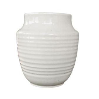 White Ceramic Urn Vase Ringware Rustic Home Decor | Rusticozy