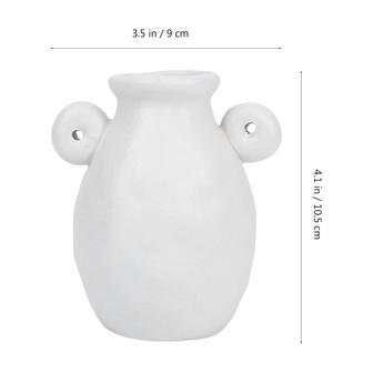 White Ceramic Urn Vase Double Handle Pottery Rustic Home Decor | Rusticozy