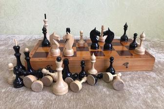 Big Weighted Wooden Chess Set Ussr, Old Large Vintage Soviet Chess 1960s - Monsterry AU