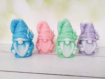 Decorative Glycerin Soap Handmade Gnome Figurine , Gift Soap In Different Colors , Cute Scandinavian Gnome - Monsterry CA